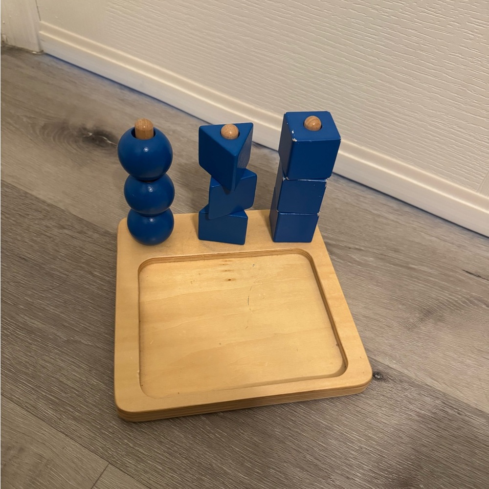 Monti Wooden Montessori toy set of 12 - shape & Color Natural Multi-color - Picture 3 of 14